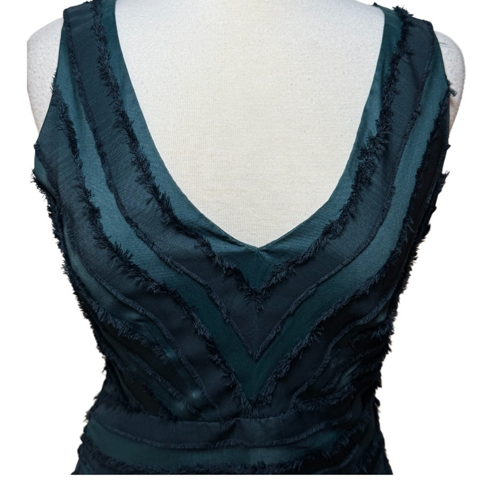 Rebecca Taylor Forest Green Eyelash Striped Skater Skirt Mini Dress-Size 4 NWT - Picture 3 of 15